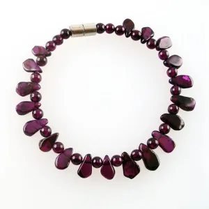 Natural Red Garnet Rain Drop Bracelet