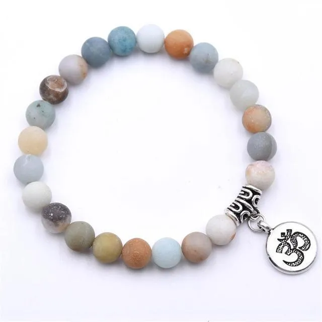 Natural Stone Chakra Mala Bracelet Malas Beads Lucky Bracelet