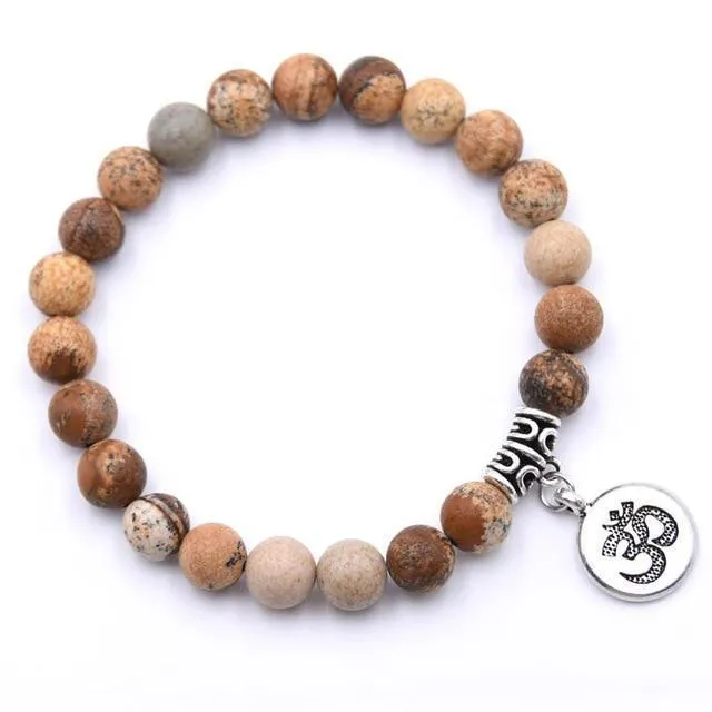 Natural Stone Chakra Mala Bracelet Malas Beads Lucky Bracelet