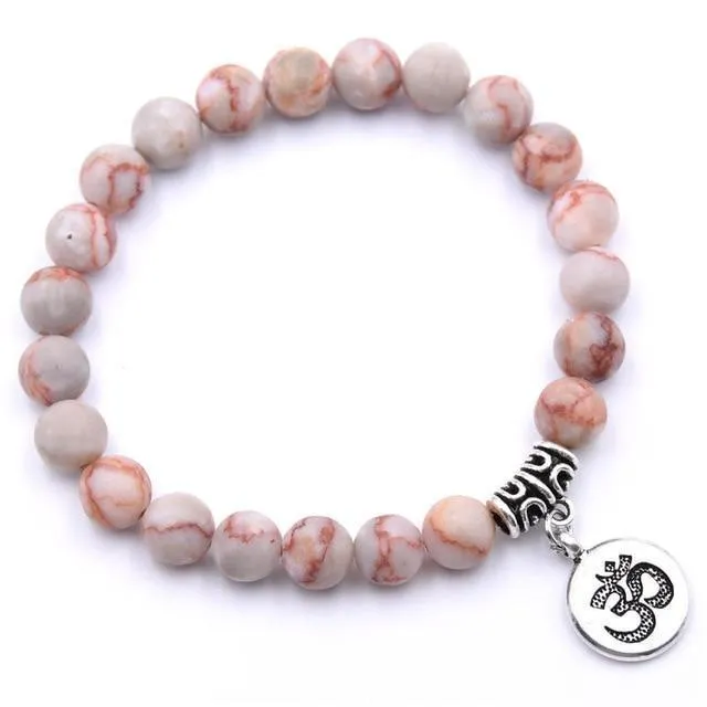 Natural Stone Chakra Mala Bracelet Malas Beads Lucky Bracelet