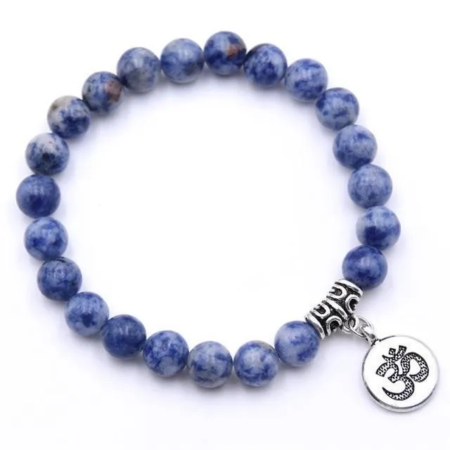 Natural Stone Chakra Mala Bracelet Malas Beads Lucky Bracelet