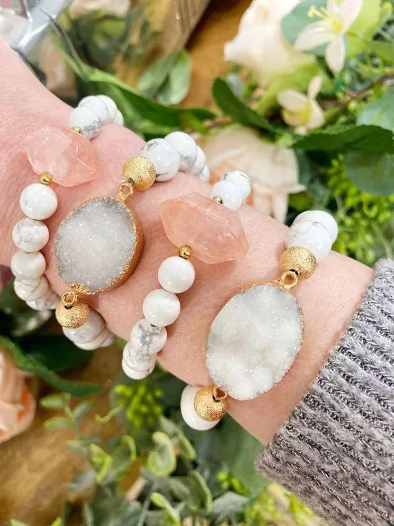 Natural Stone Druzy Bracelet