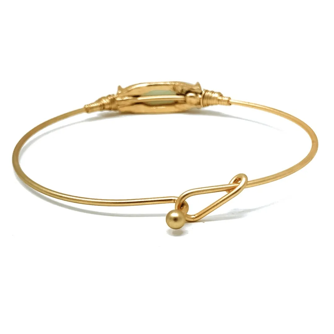 Natural Stone Gold Stacking Bangle Bracelet