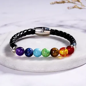 Natural stone magnetic buckle bead bracelet