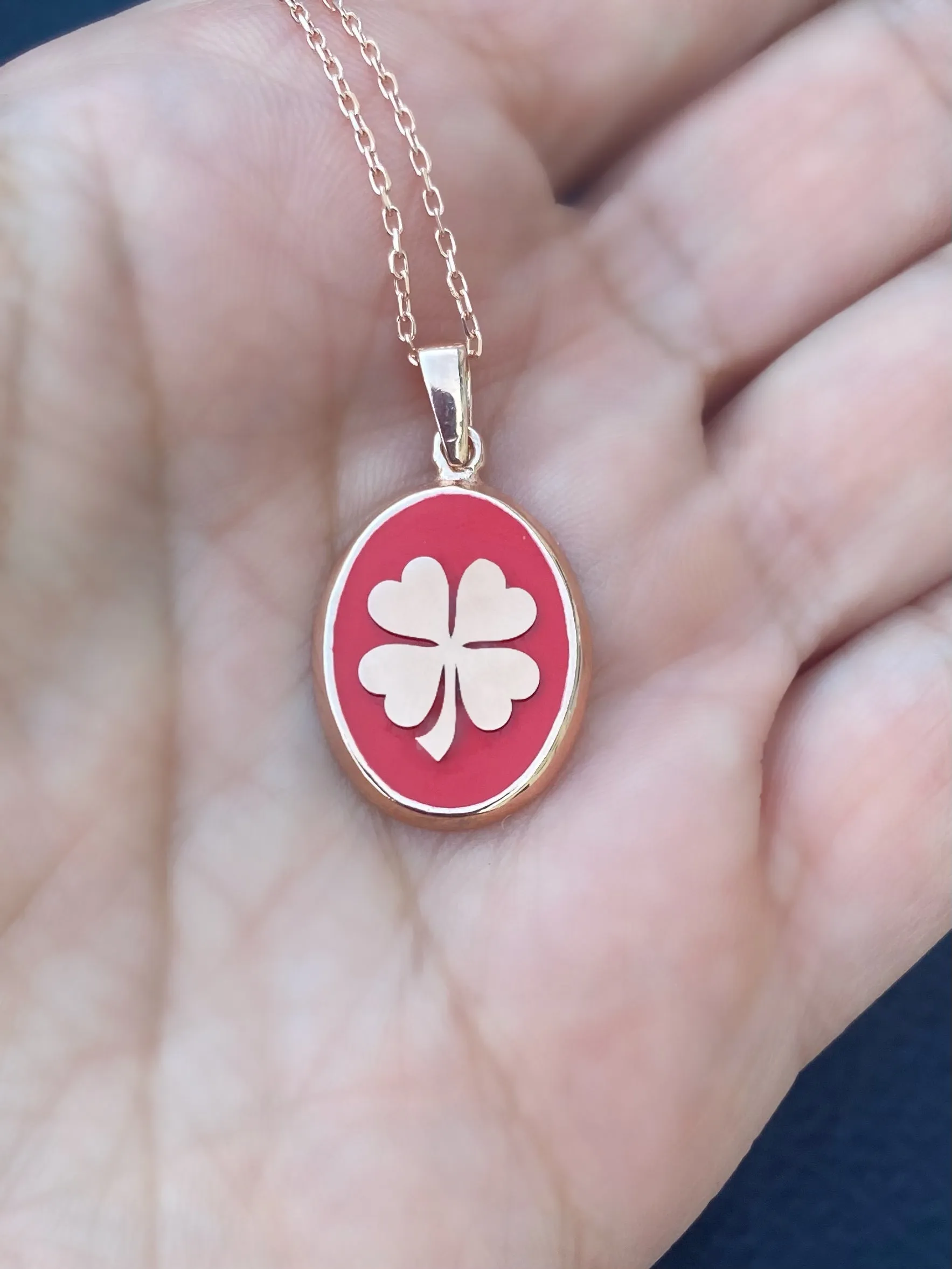 Necklaces with Clover on Enamel