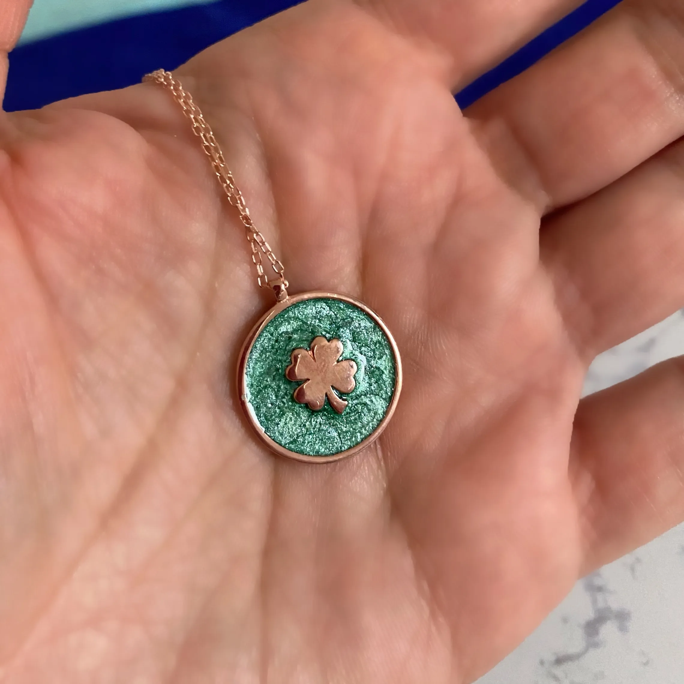 Necklaces with Clover on Enamel