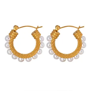 Niche Imitation Pearl C-Shaped Earrings - Elegant Everyday Genie Collection Earrings