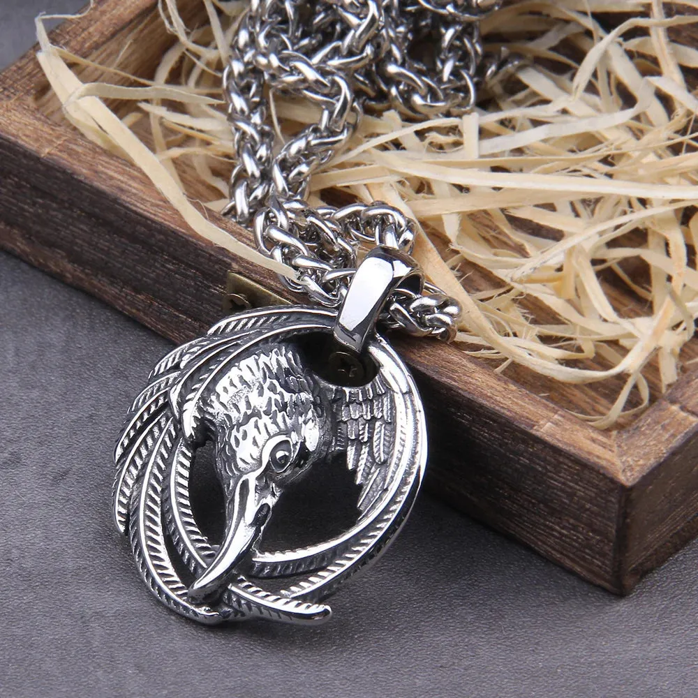 Norse Raven Necklace Odin Viking Necklace