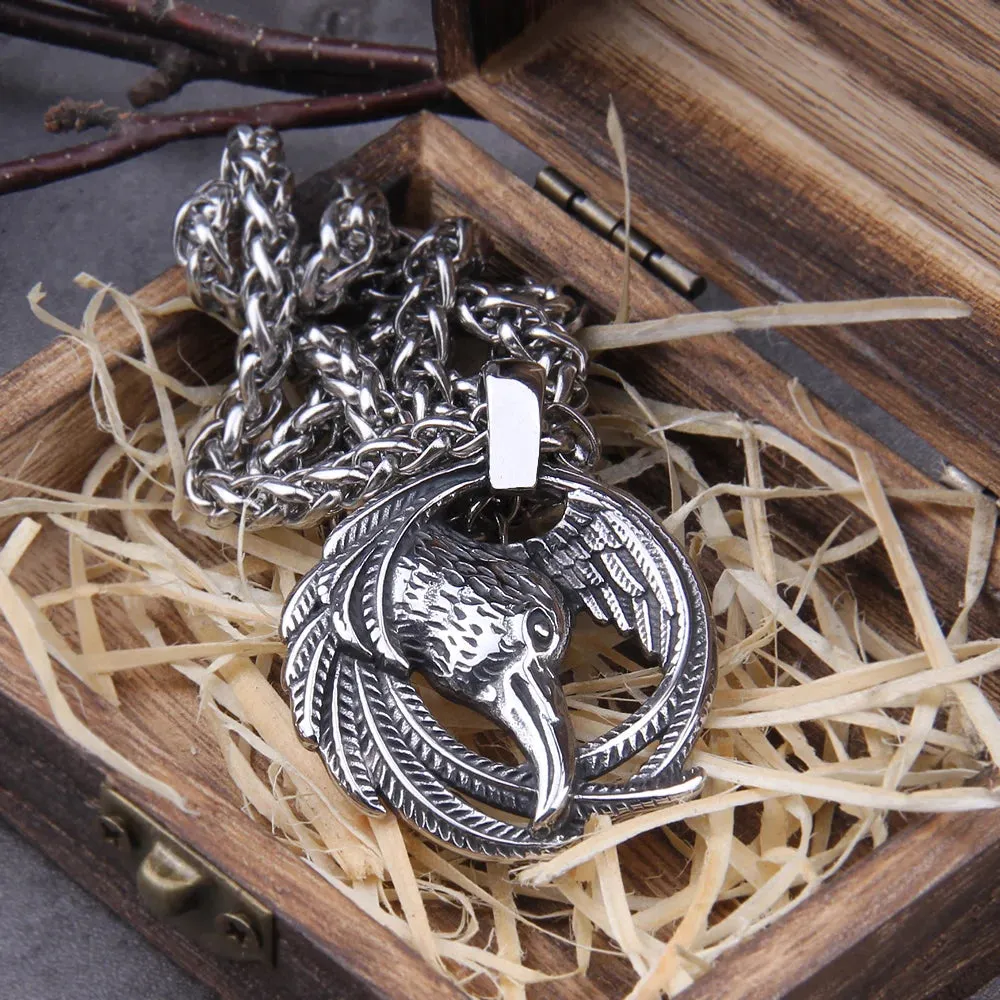 Norse Raven Necklace Odin Viking Necklace