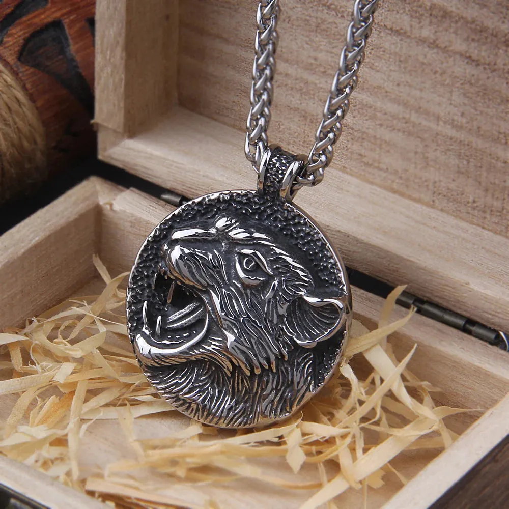 Norse Talisman Round Pendant Viking Necklace