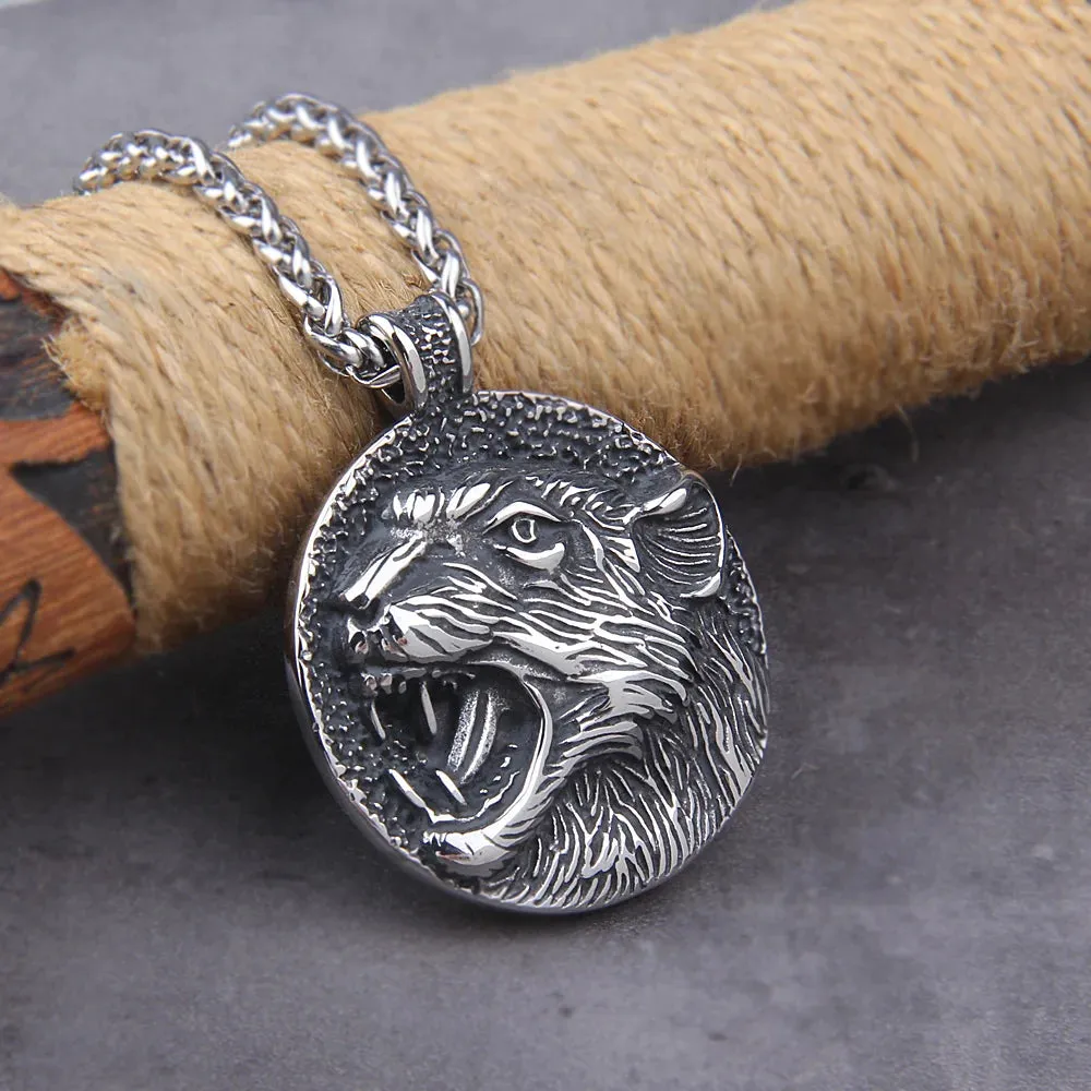 Norse Talisman Round Pendant Viking Necklace