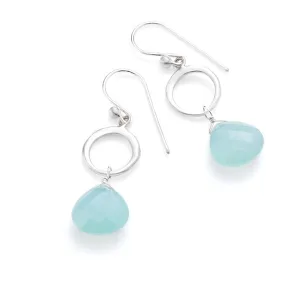 Ocean Earrings - Circle w/ Chalcedony