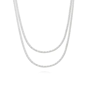 Original Snake Chain Necklace Layering Set Sterling Silver