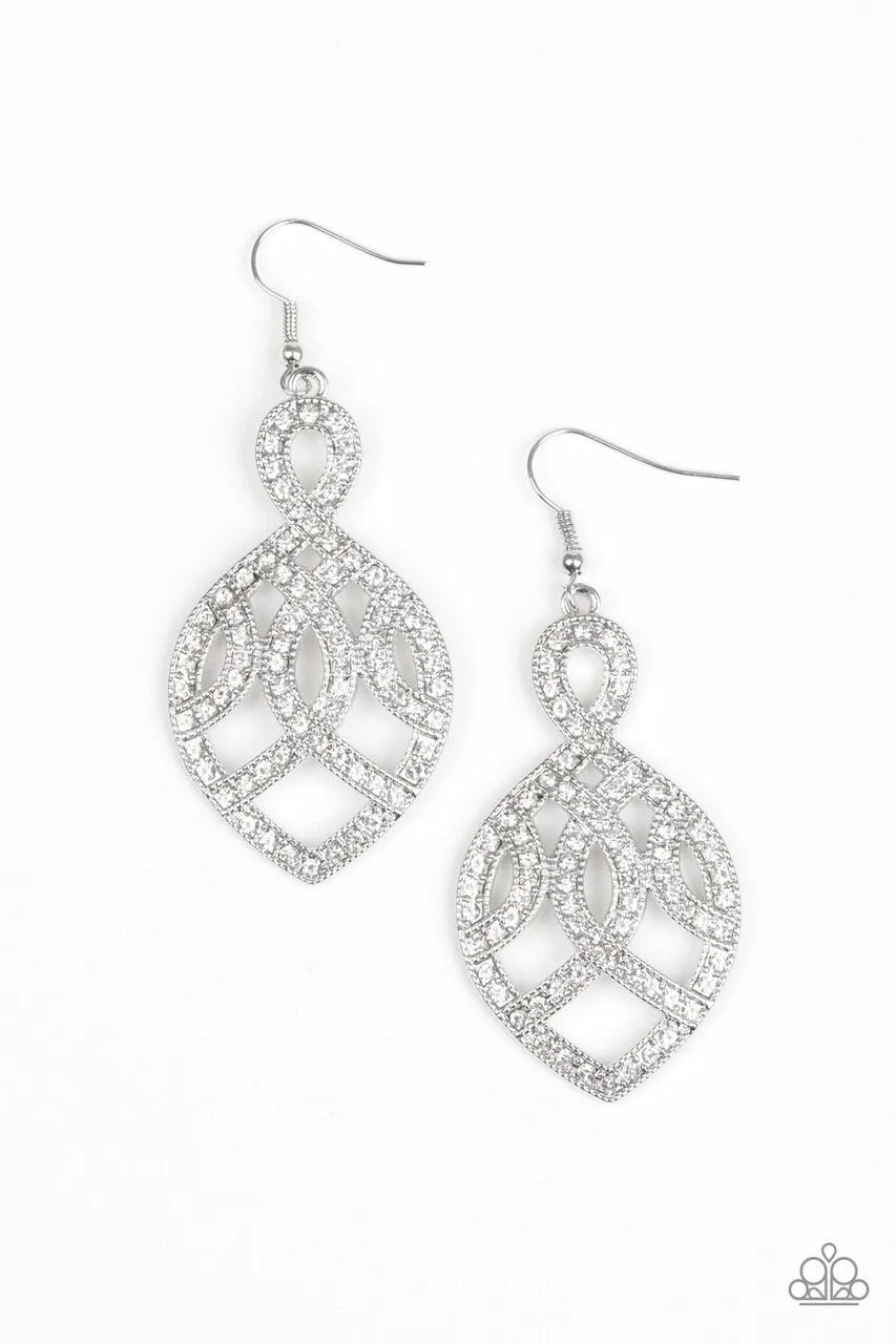 Paparazzi Earring ~ A Grand Statement - White