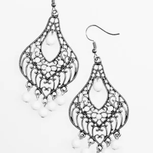 Paparazzi Earring ~ Elegant Enchantment - White