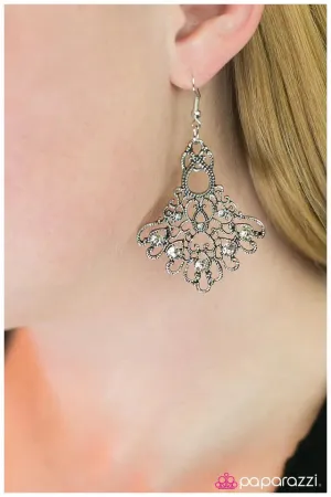 Paparazzi Earring ~ Not Just A Pretty Face - White