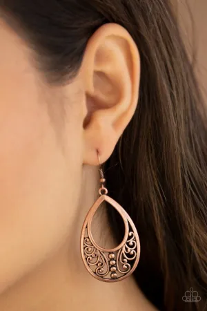 Paparazzi Earring ~ Stylish Serpentine - Copper