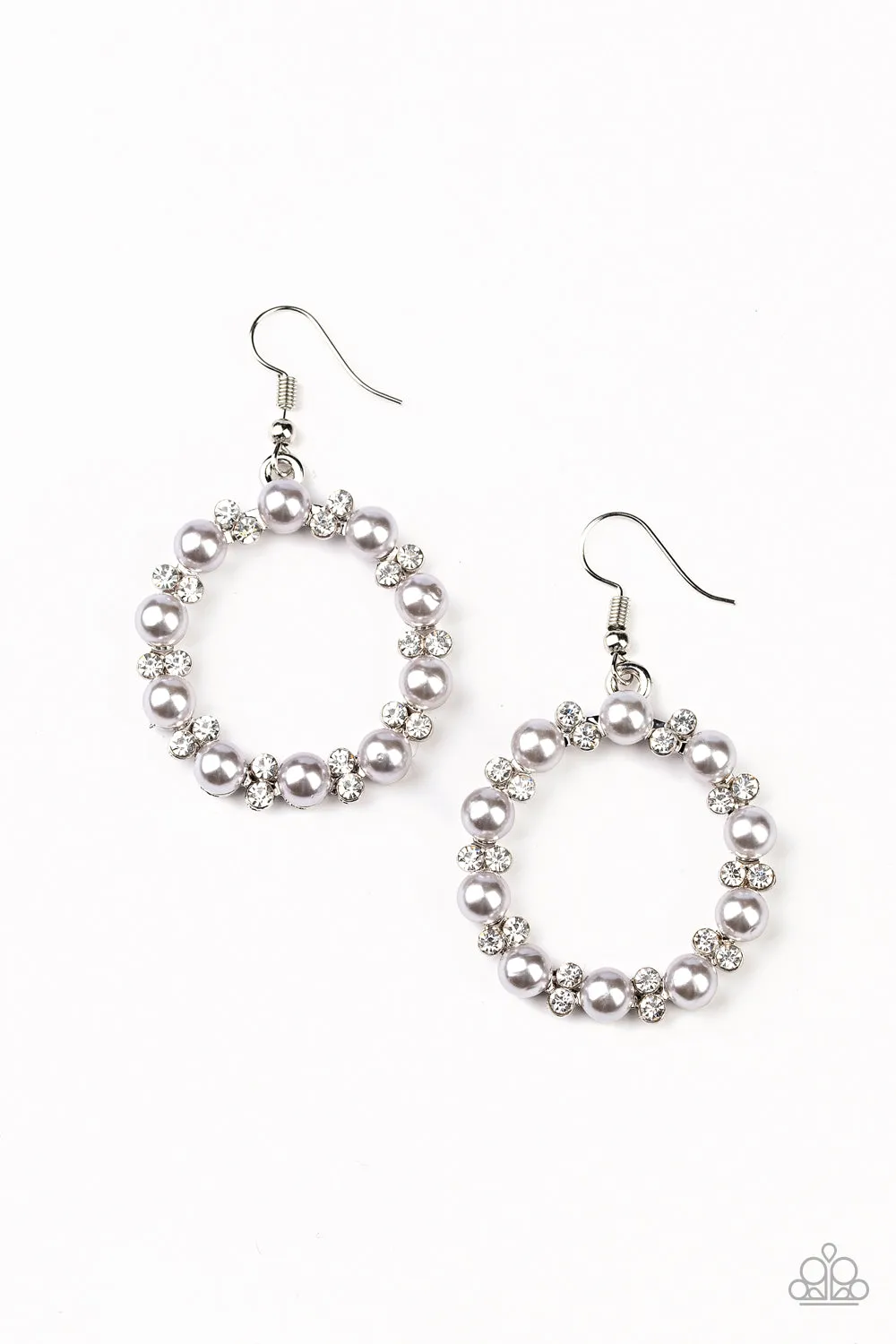 Paparazzi Earring ~ Symphony Sparkle - Silver