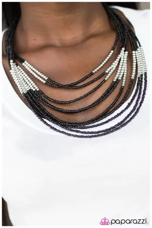 Paparazzi Necklace ~ Get With The BEAD - Black