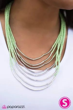 Paparazzi Necklace ~ Living The GLEAM - Green