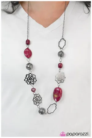 Paparazzi Necklace ~ Not Your Average Wallflower - Pink