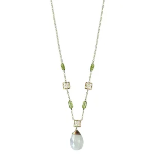 Peridot Necklace 4703 with Australian Opal and Moonstone by Michelle Pressler Jewelry