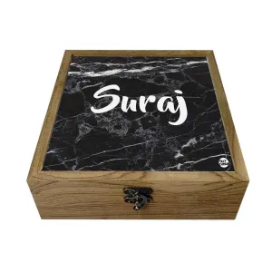 Personalized Jewellery Storage Box - Black Marble