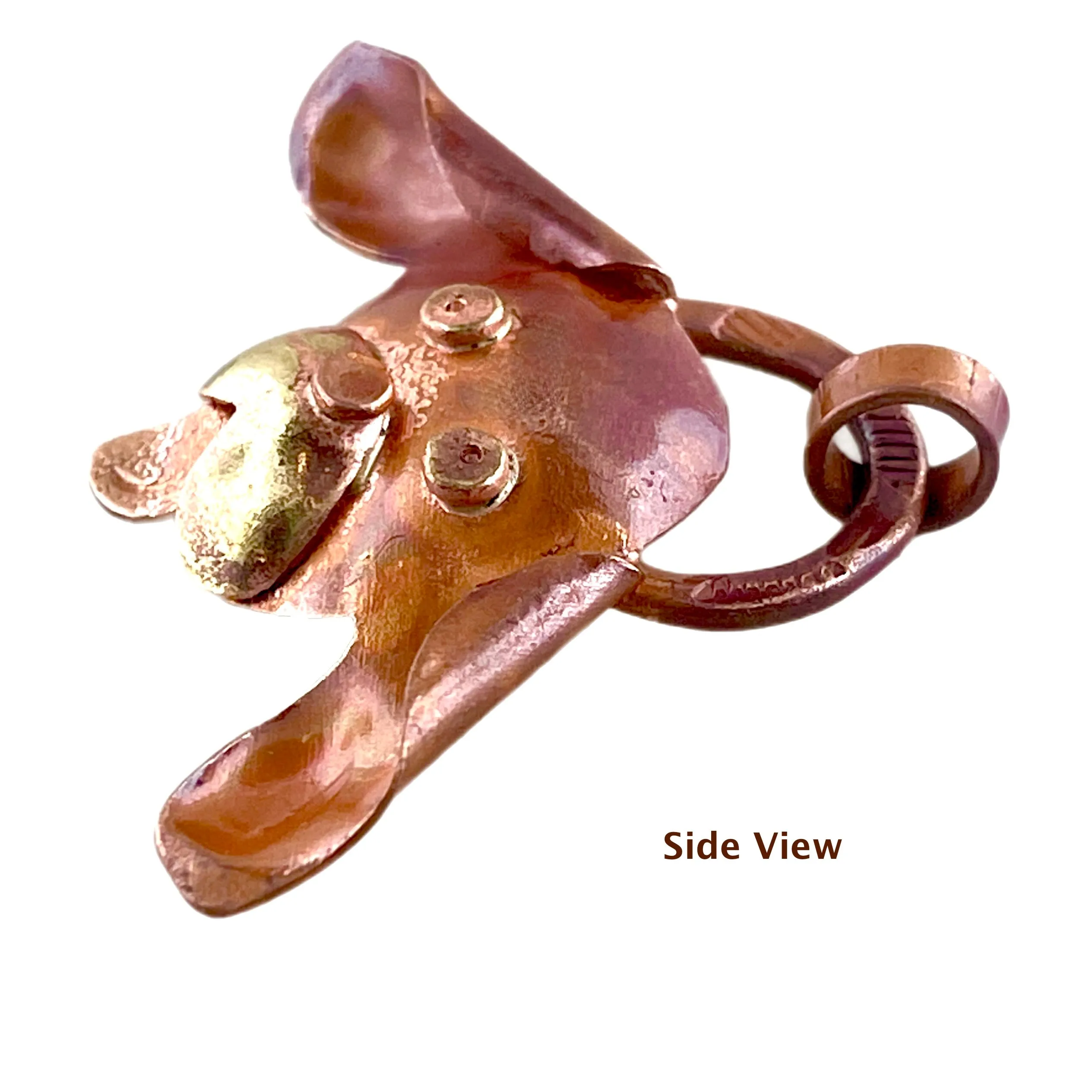 Playful Copper Dog Pendant for Jewelry Design