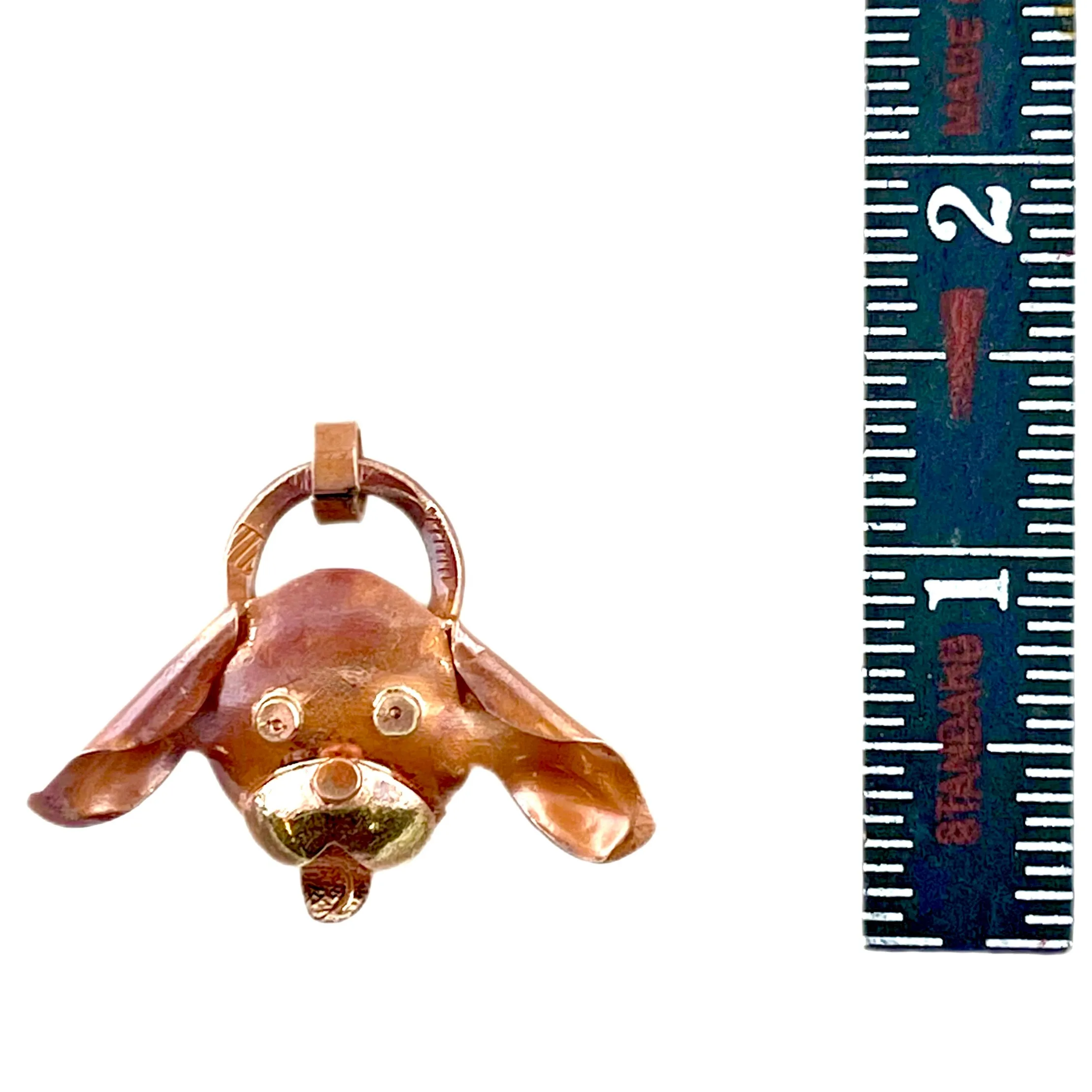 Playful Copper Dog Pendant for Jewelry Design