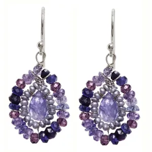 Purple Amethyst and Pearl Earrings 2362 by Michelle Pressler Jewelry