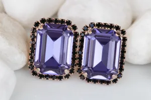 PURPLE BLACK EARRINGS