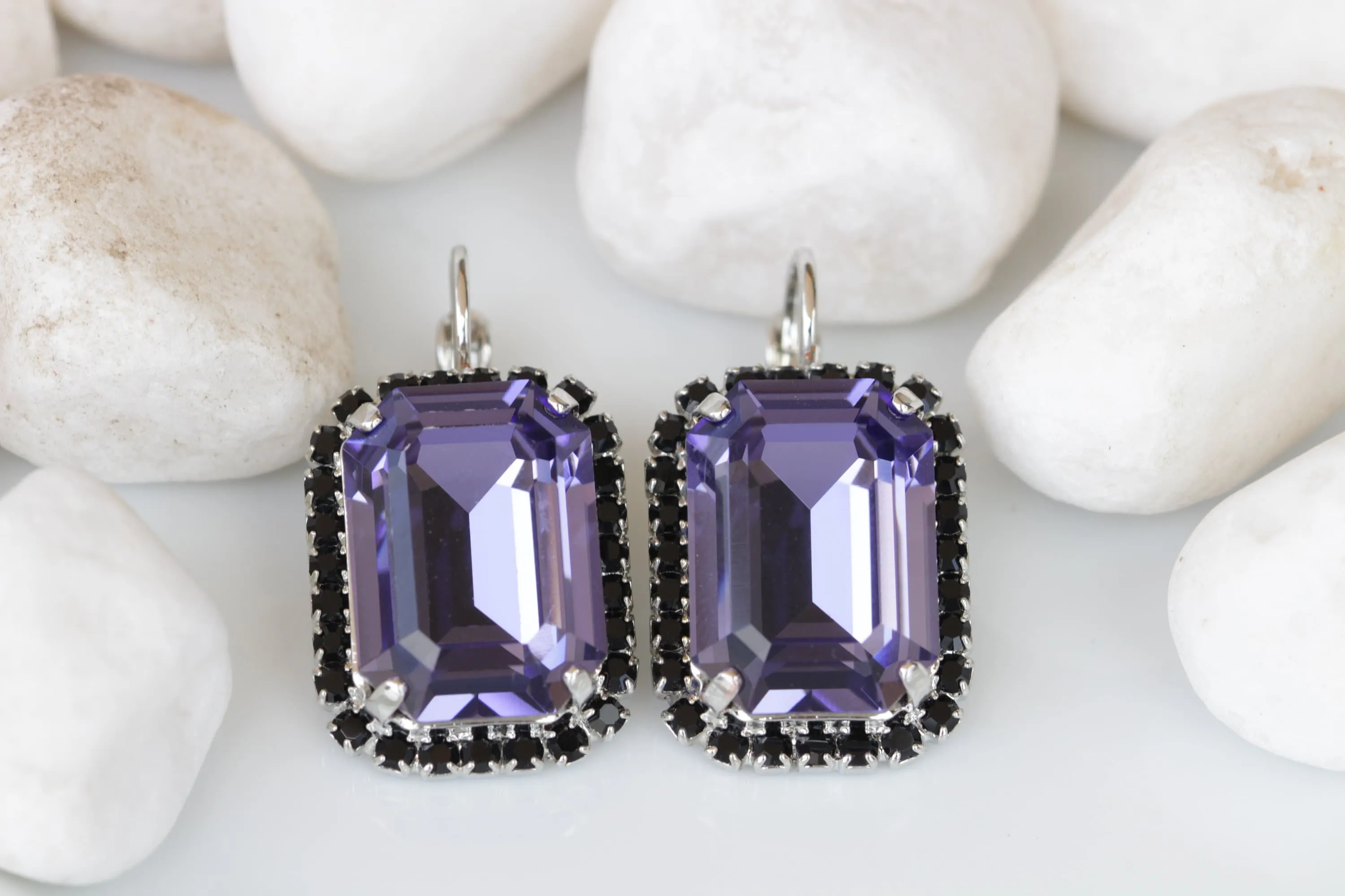 PURPLE BLACK EARRINGS