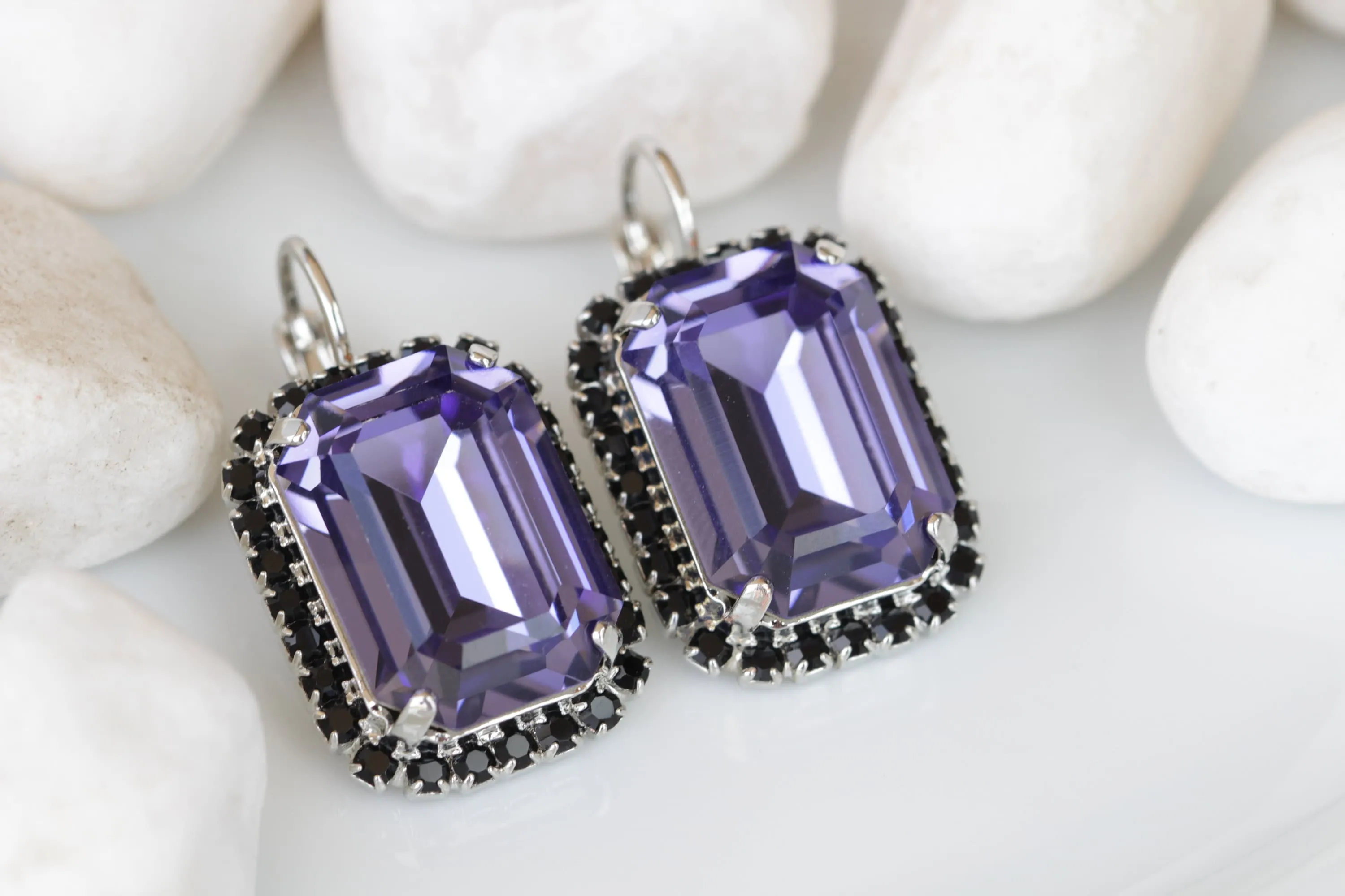 PURPLE BLACK EARRINGS