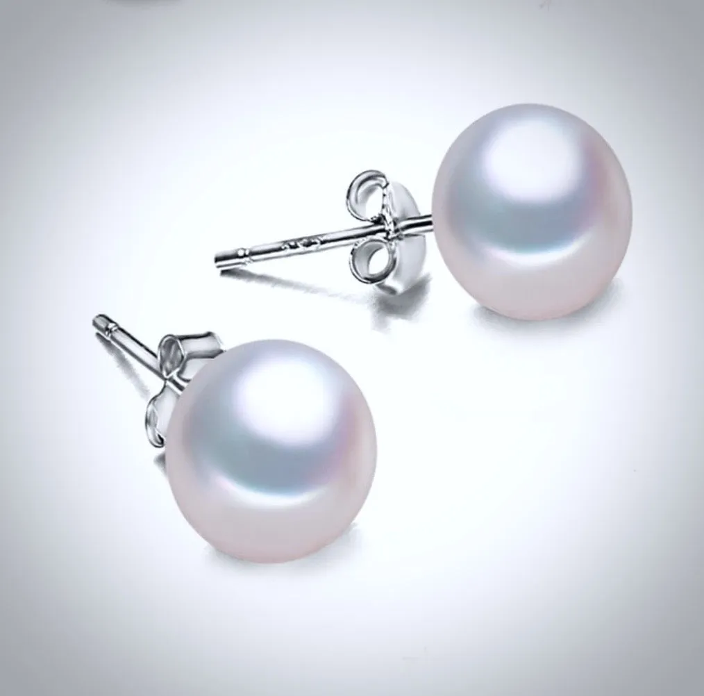 "Maisy" - Freshwater Pearl and Sterling Silver Stud Earrings