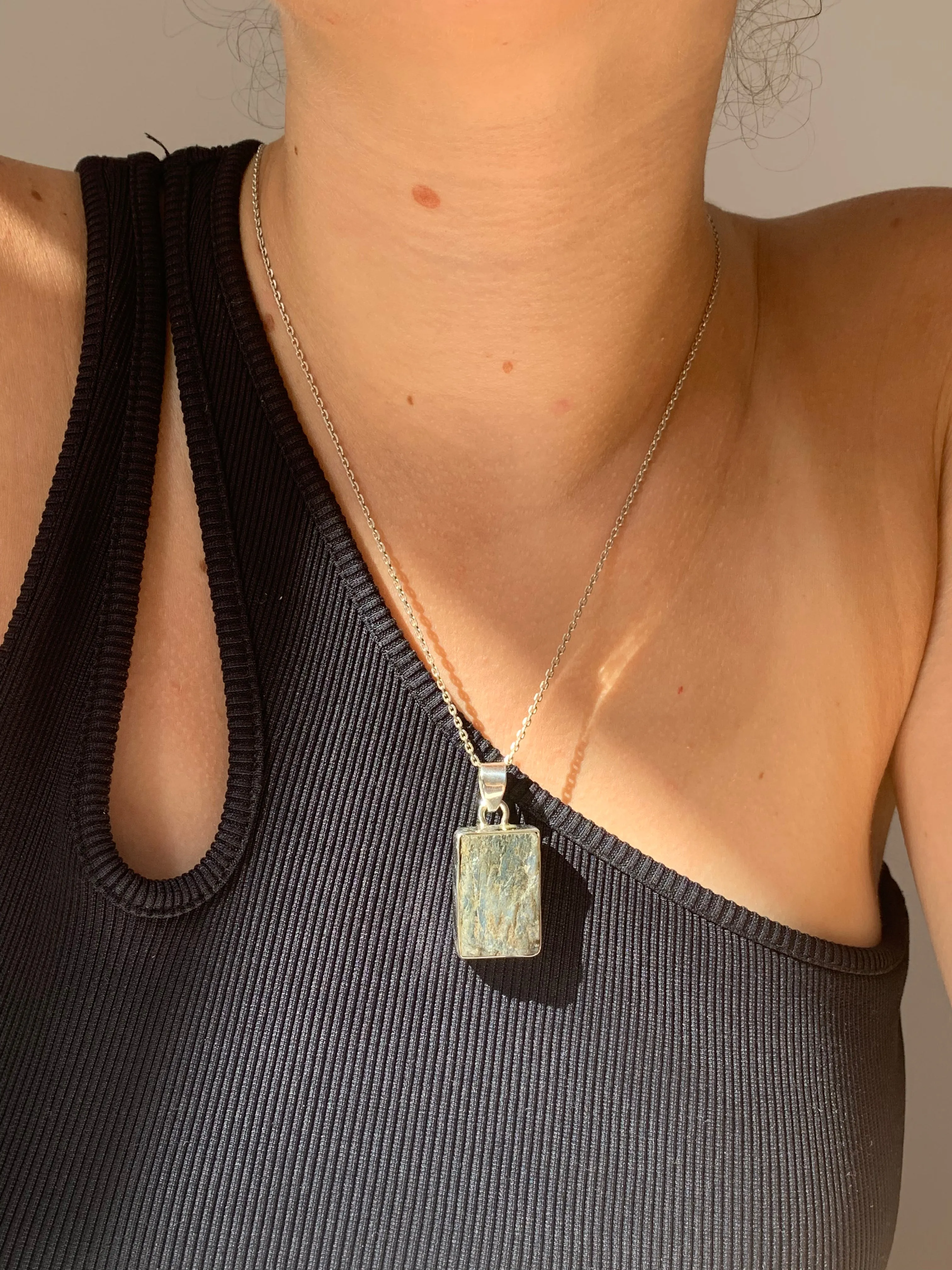 Raw Labradorite Akoni Pendant - Reg. Square