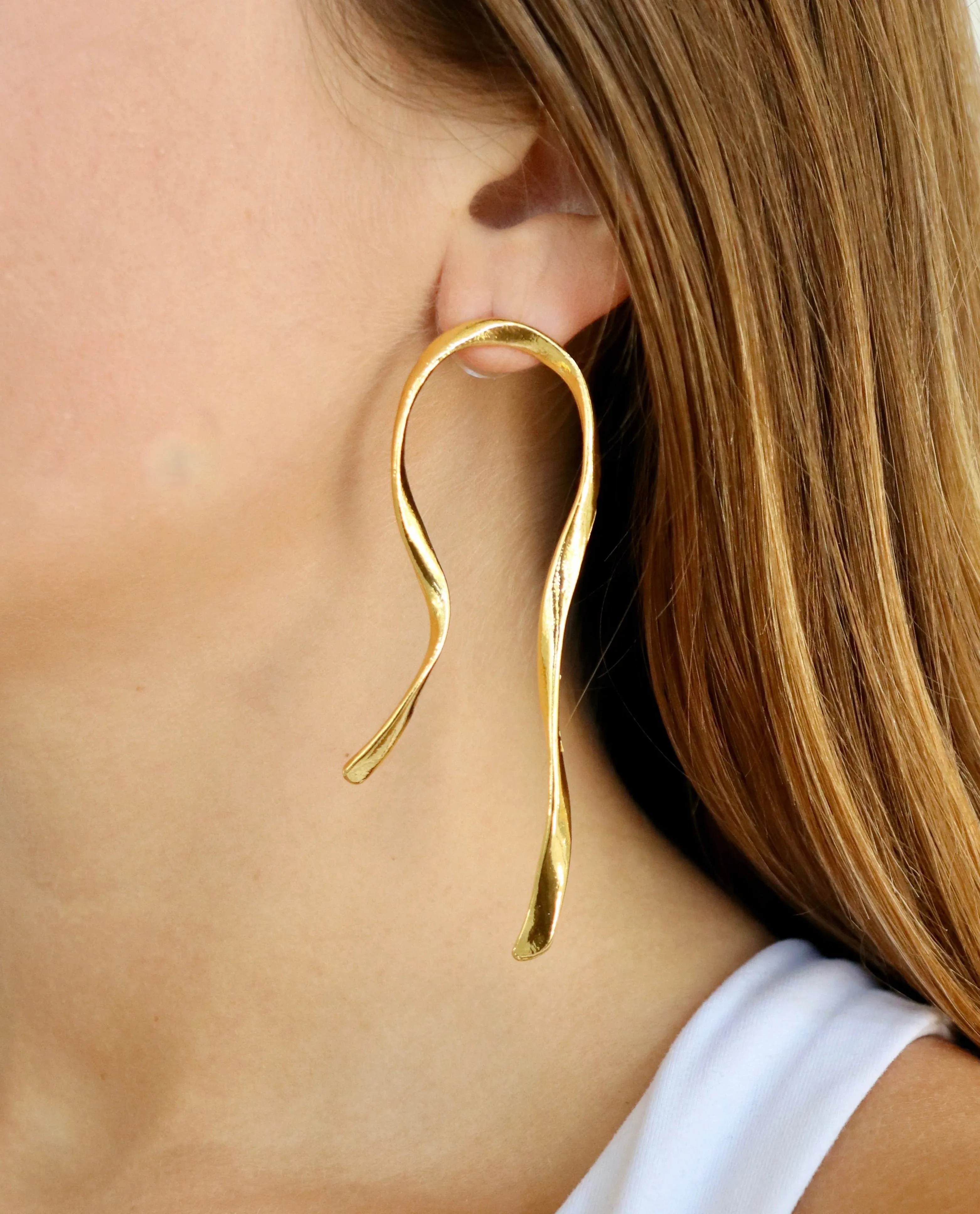 Reverse Ribbon Drop Earrings