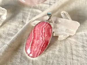 Rhodochrosite Akoni Pendant - Large Oval