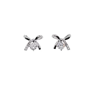 Ribbon Cubic Zirconia Earrings