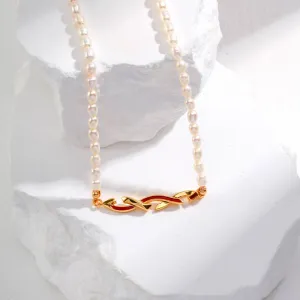 Ribbon Freshwater Pearl Choker in Gold Vermeil