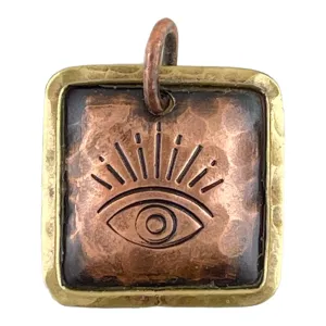 Small Antiqued Copper Eye Pendant for Jewelry Designers