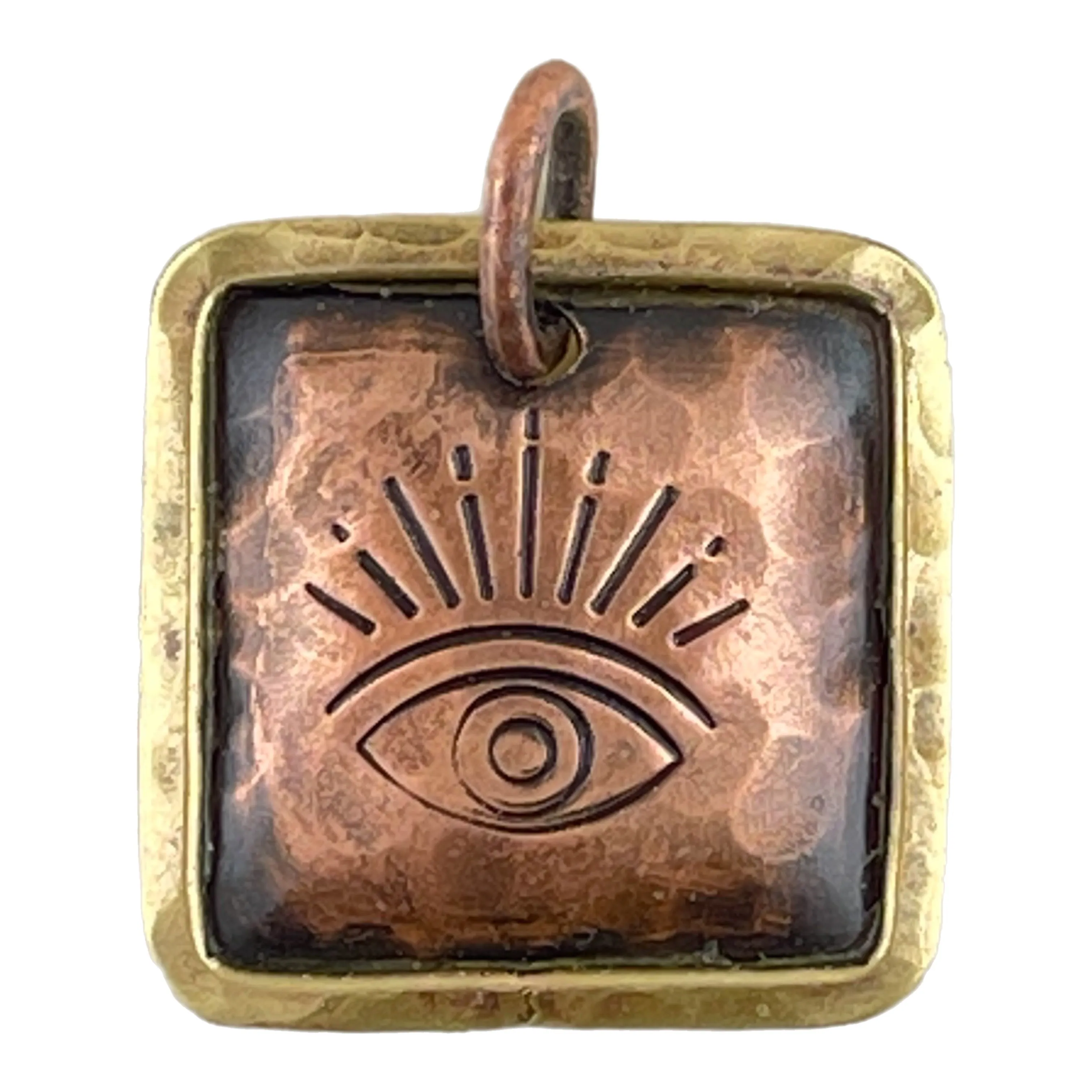 Small Antiqued Copper Eye Pendant for Jewelry Designers