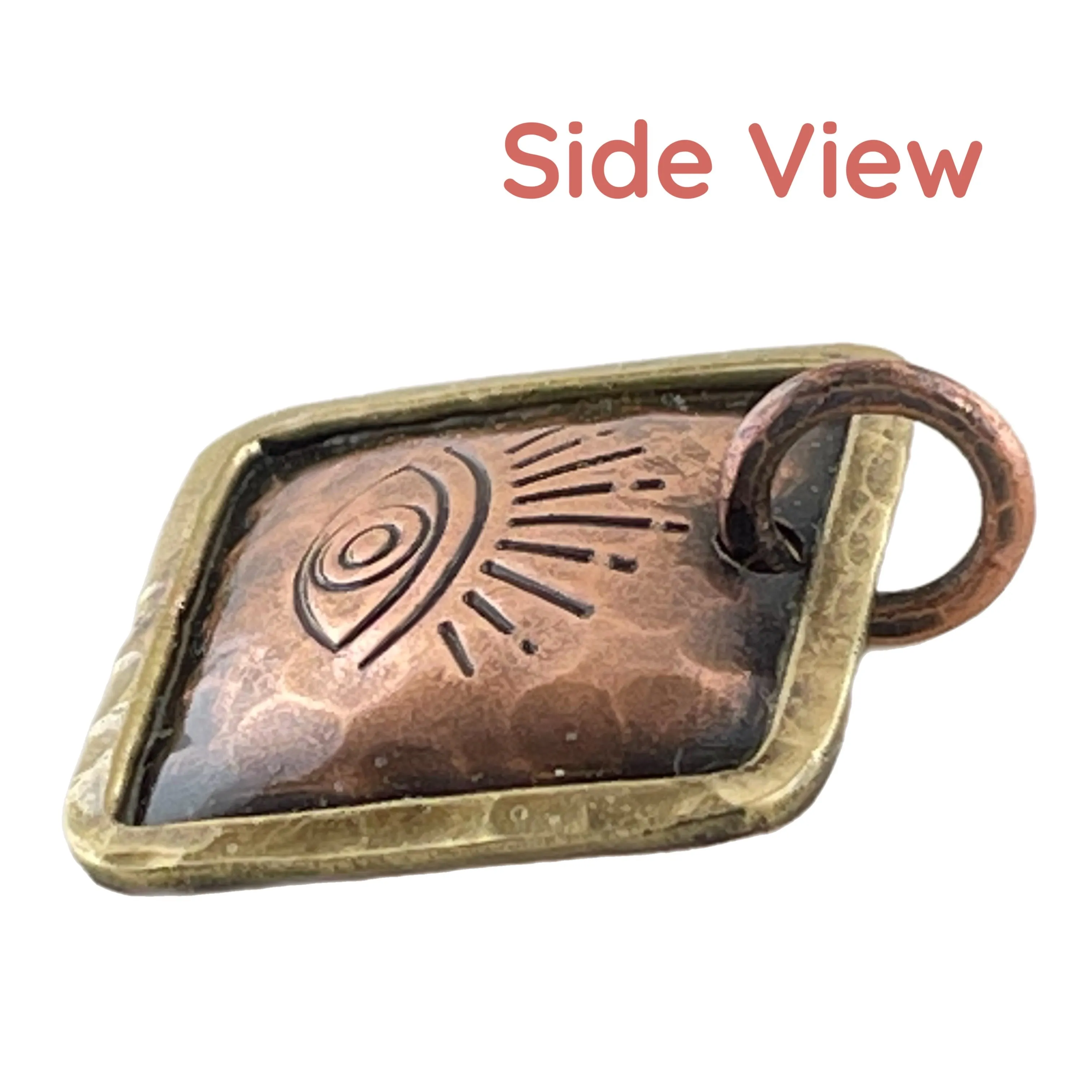 Small Antiqued Copper Eye Pendant for Jewelry Designers