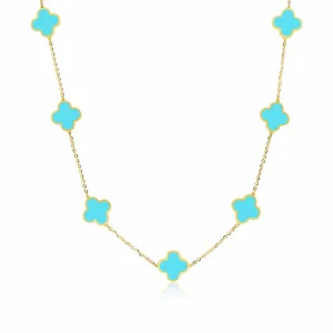 Small Turquoise Clover Necklace