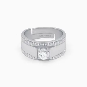 Solitaire Silver Men's Ring