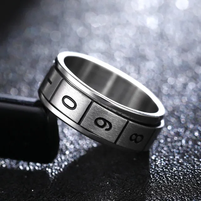 Spectacular 8MM Titanium Pattern Engraved Rings