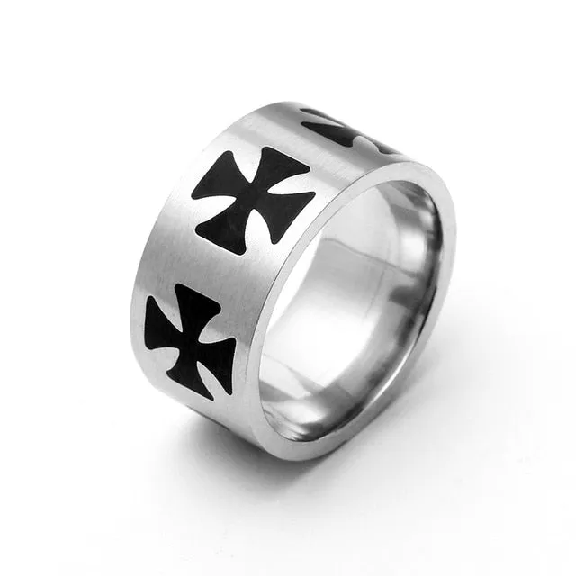 Spectacular 8MM Titanium Pattern Engraved Rings