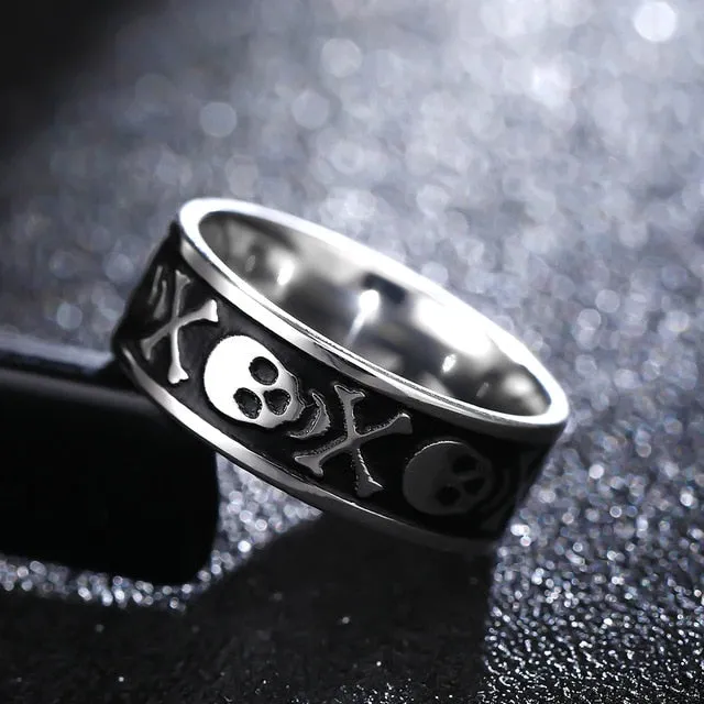 Spectacular 8MM Titanium Pattern Engraved Rings