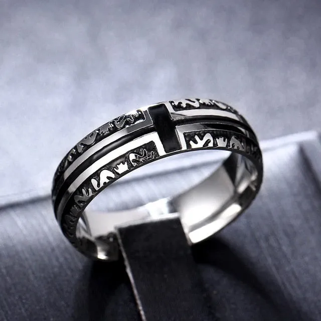 Spectacular 8MM Titanium Pattern Engraved Rings