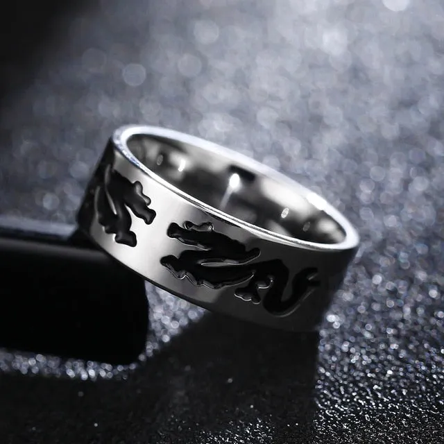 Spectacular 8MM Titanium Pattern Engraved Rings