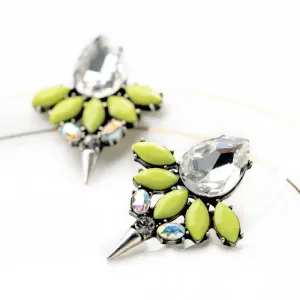 Statement Trendy Jewelry Elegant Yellow Resin Rivet Stud Earrings